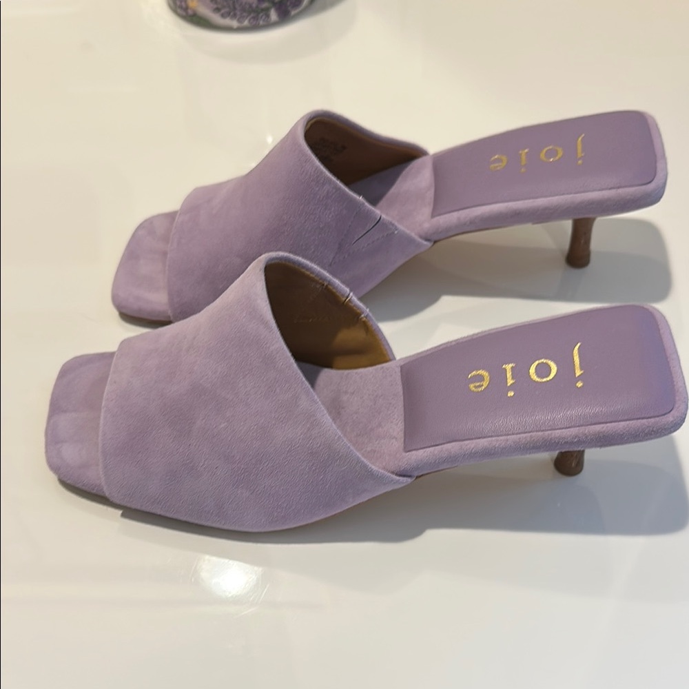 Joie Purple Heels with Suede Finish and Kitten Heel